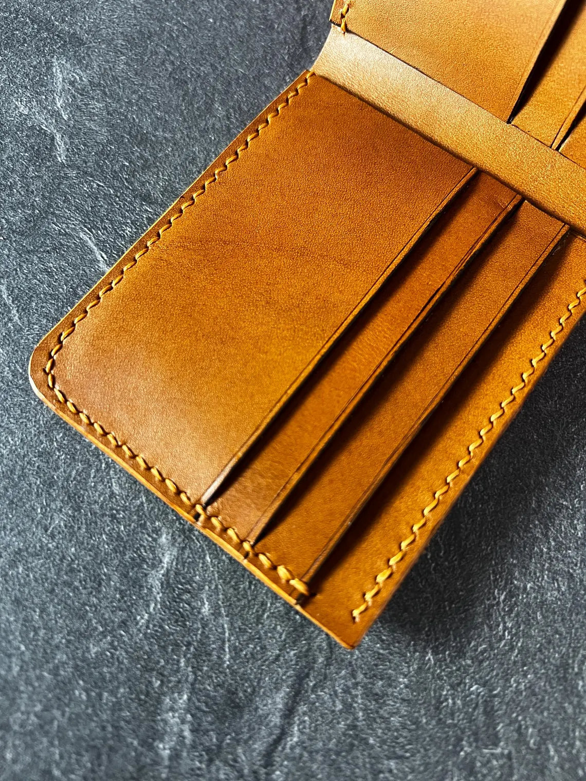 Cognac Classic Bifold Wallet in Italian Full-Grain Leather