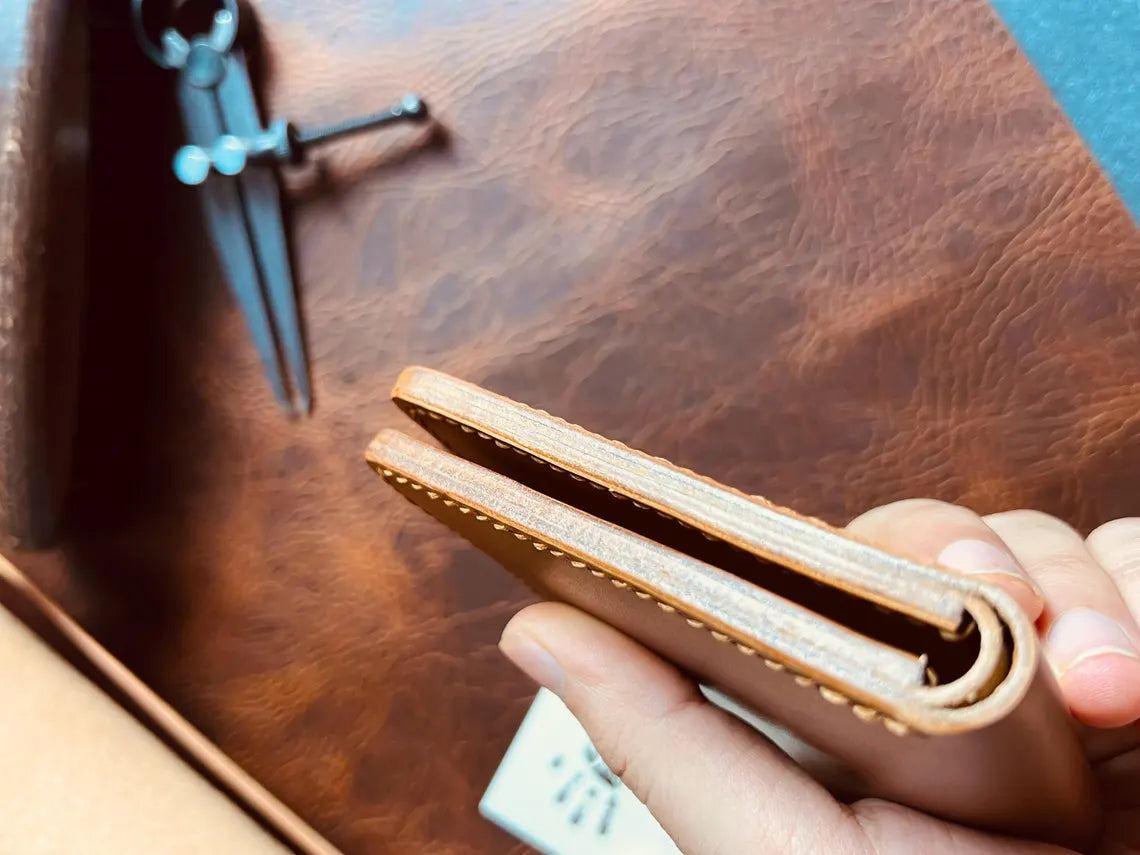 Cognac Classic Bifold Wallet in Italian Full-Grain Leather