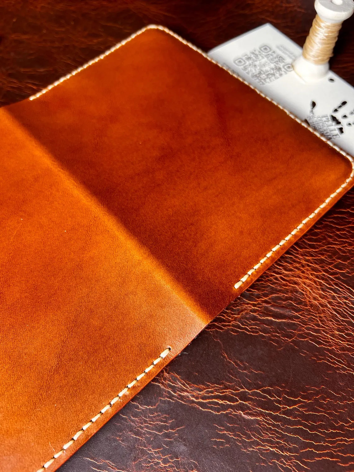 Slim Leather Passport Holder in Italian Full-Grain Leather