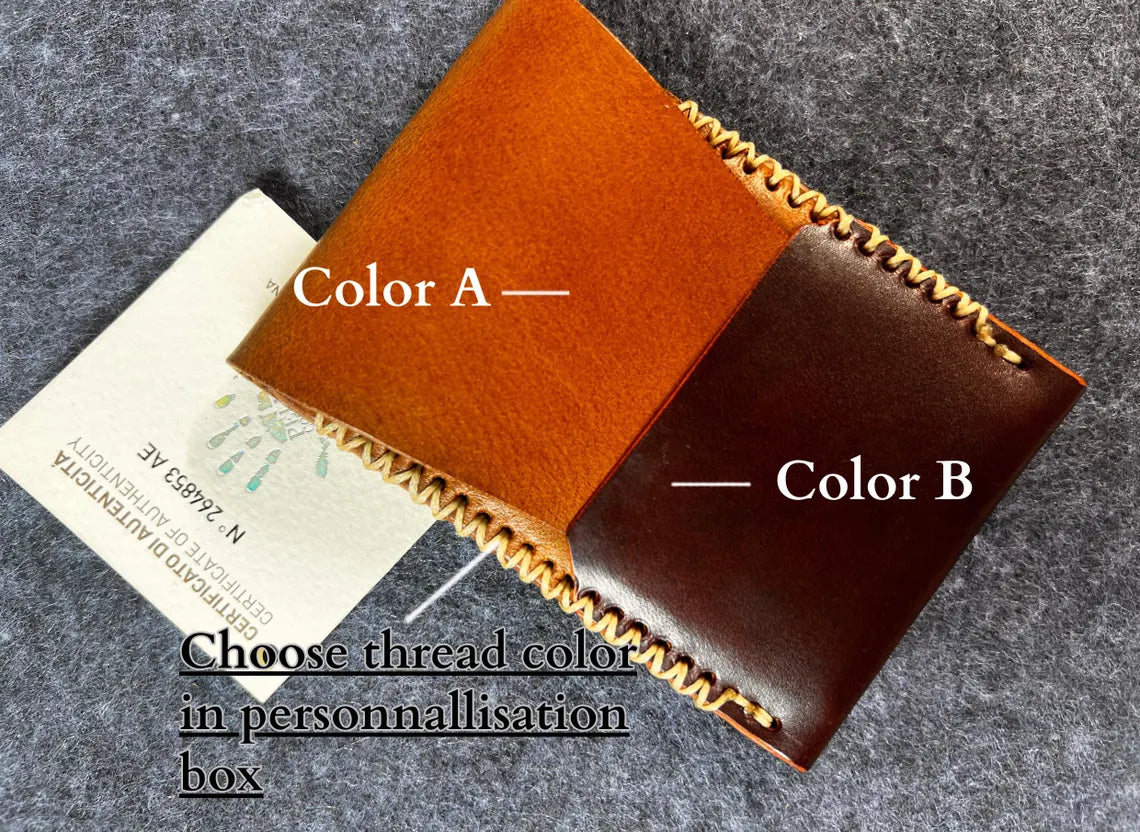 Wrap Card Holder in Italian Full-Grain Leather
