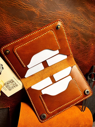 Slim Leather Passport Holder in Italian Full-Grain Leather