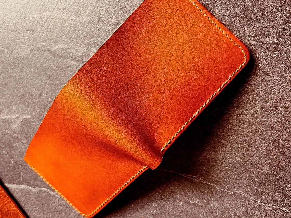 Cognac Classic Bifold Wallet in Italian Full-Grain Leather