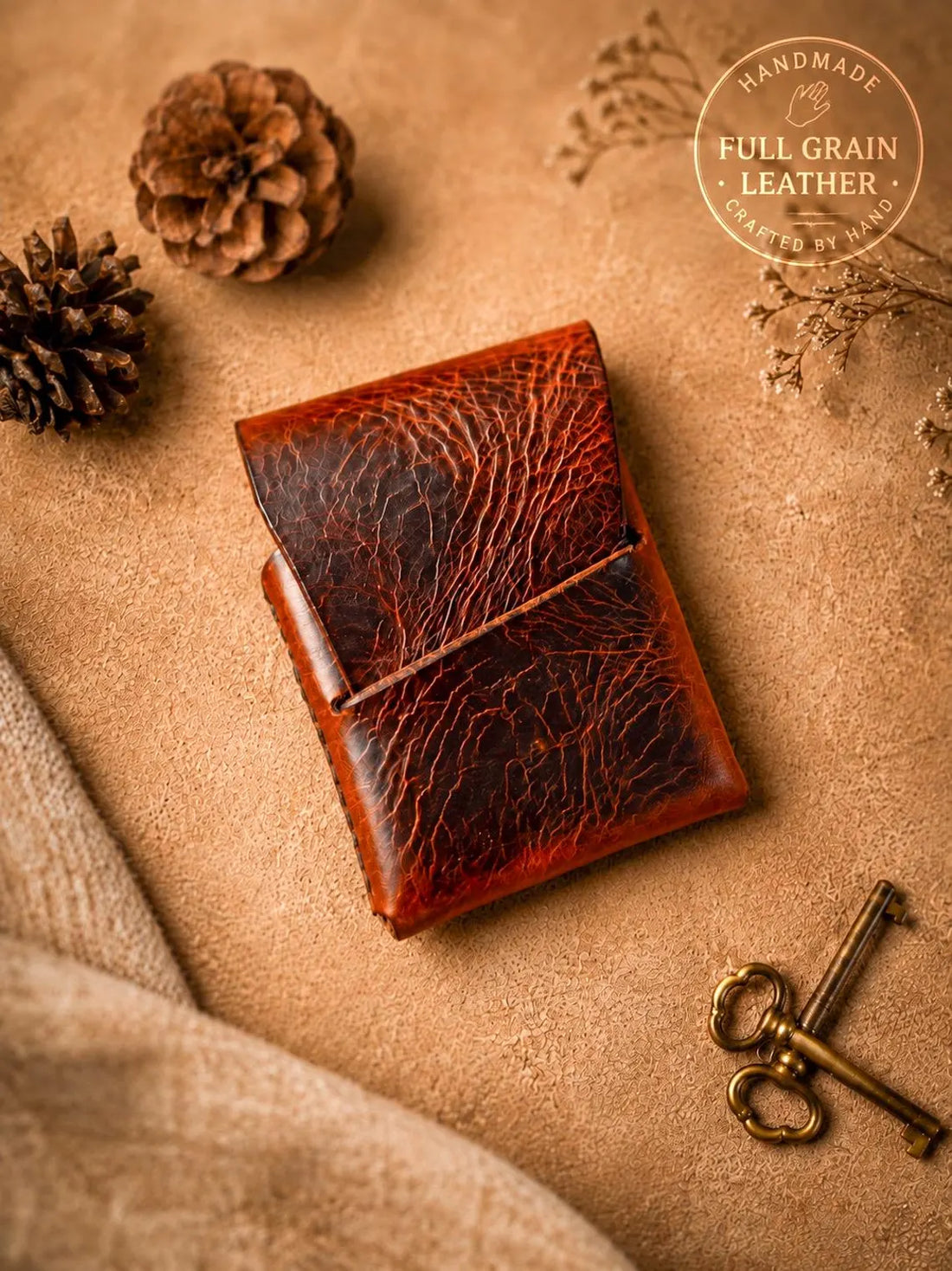 Handmade full grain leather wallet 
