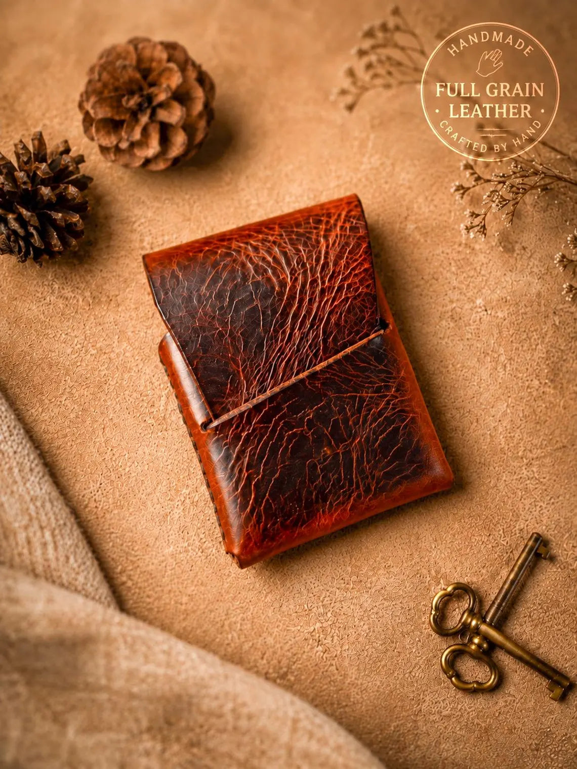 Handmade full grain leather wallet 