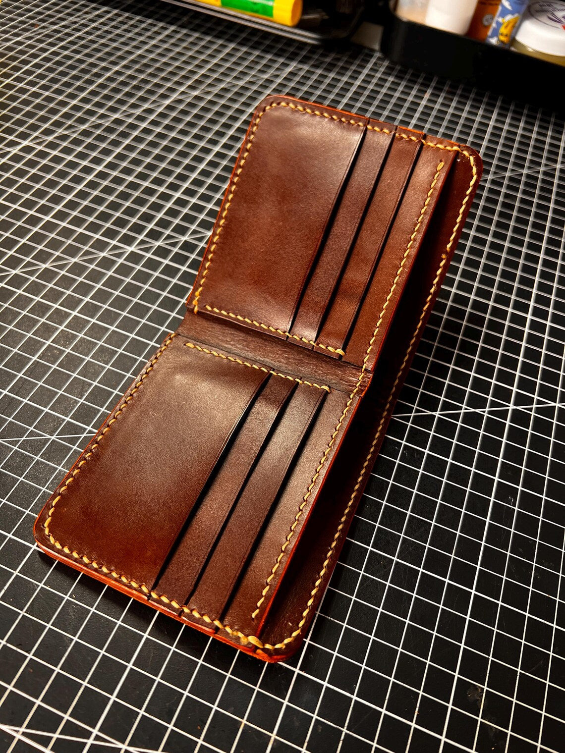 Money Clip Bifold Wallet in Italian Full-Grain Leather