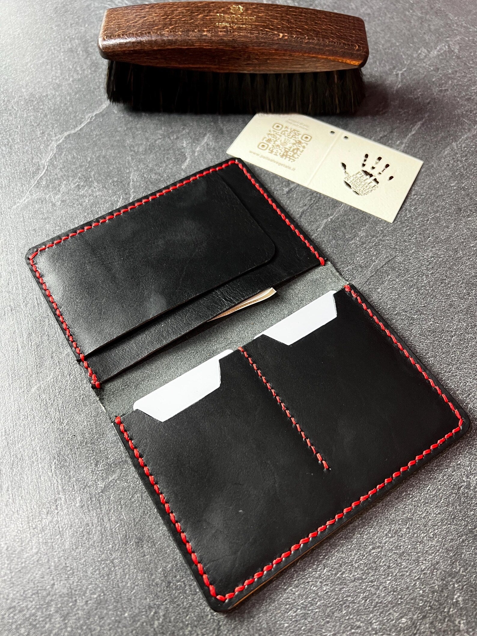 Travel Passport Wallet in Italian Full-Grain Leather