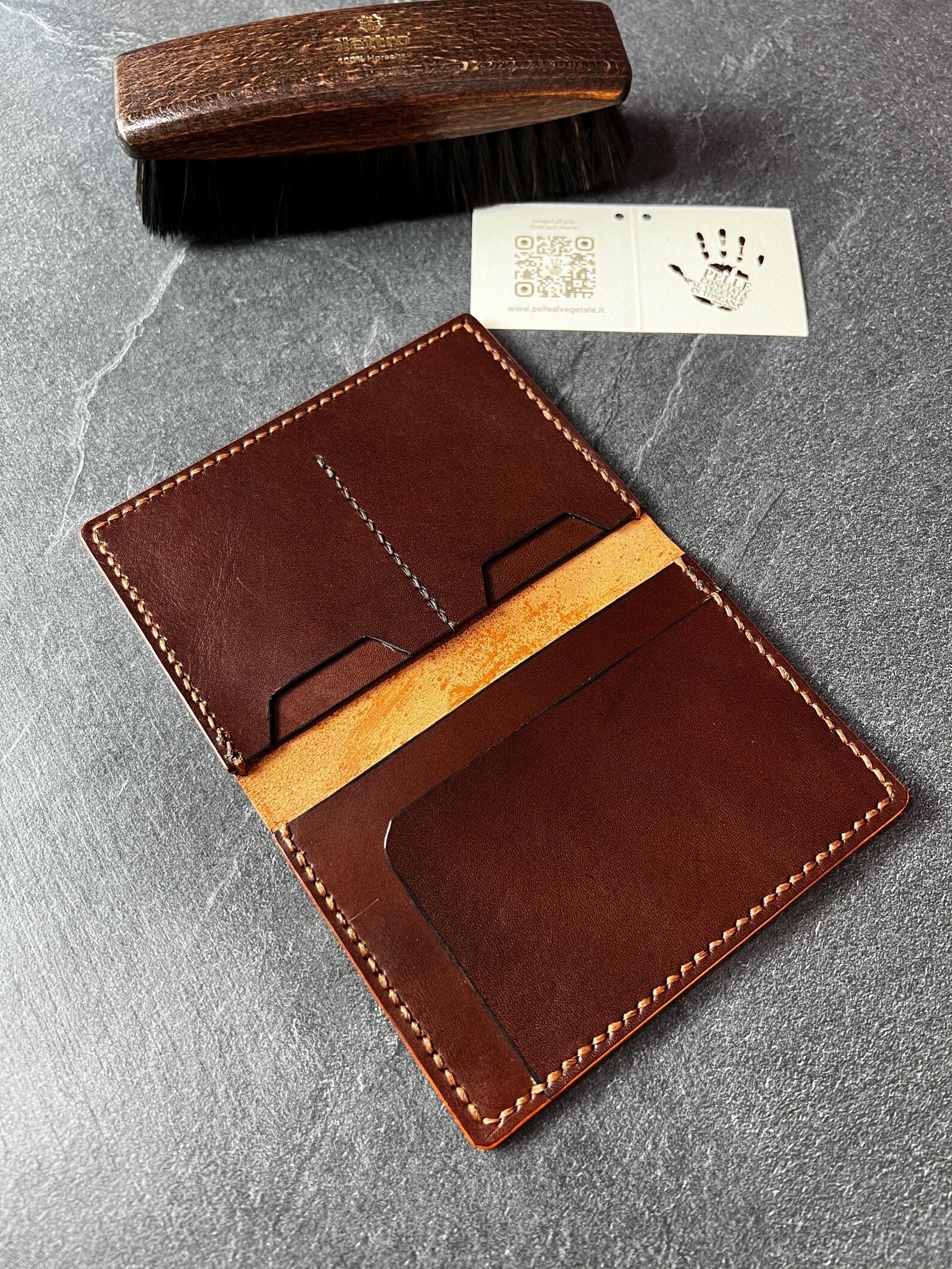 Travel Passport Wallet in Italian Full-Grain Leather