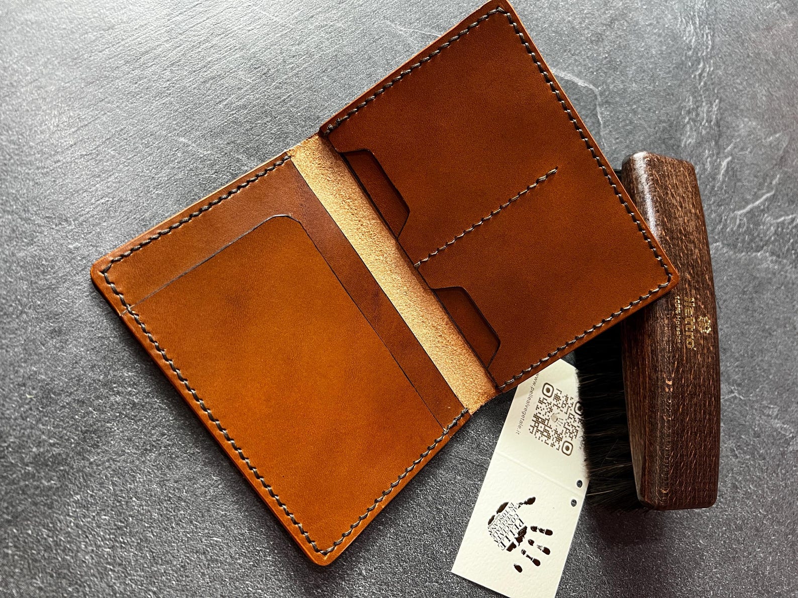 Travel Passport Wallet in Italian Full-Grain Leather
