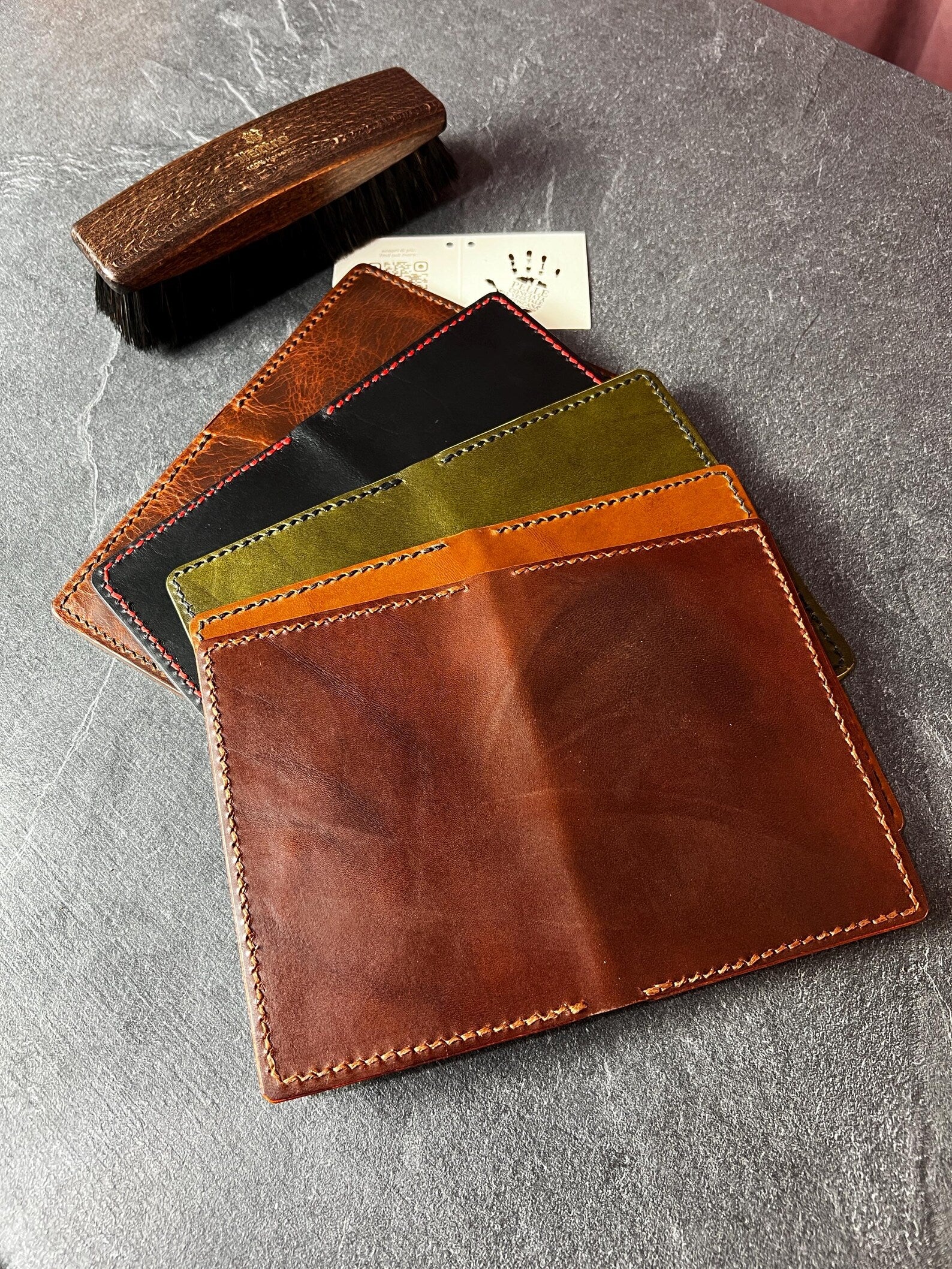 Travel Passport Wallet in Italian Full-Grain Leather