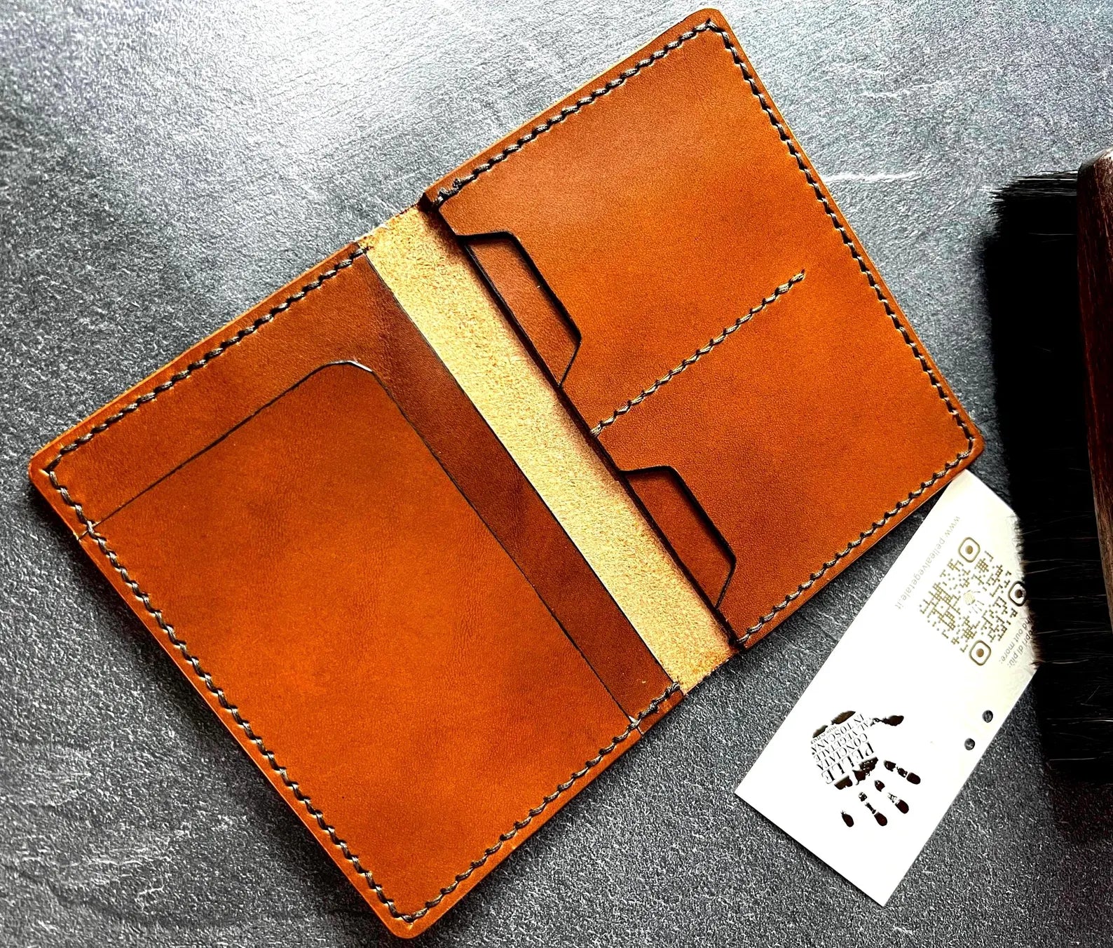 Travel Passport Wallet in Italian Full-Grain Leather