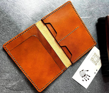 Travel Passport Wallet in Italian Full-Grain Leather